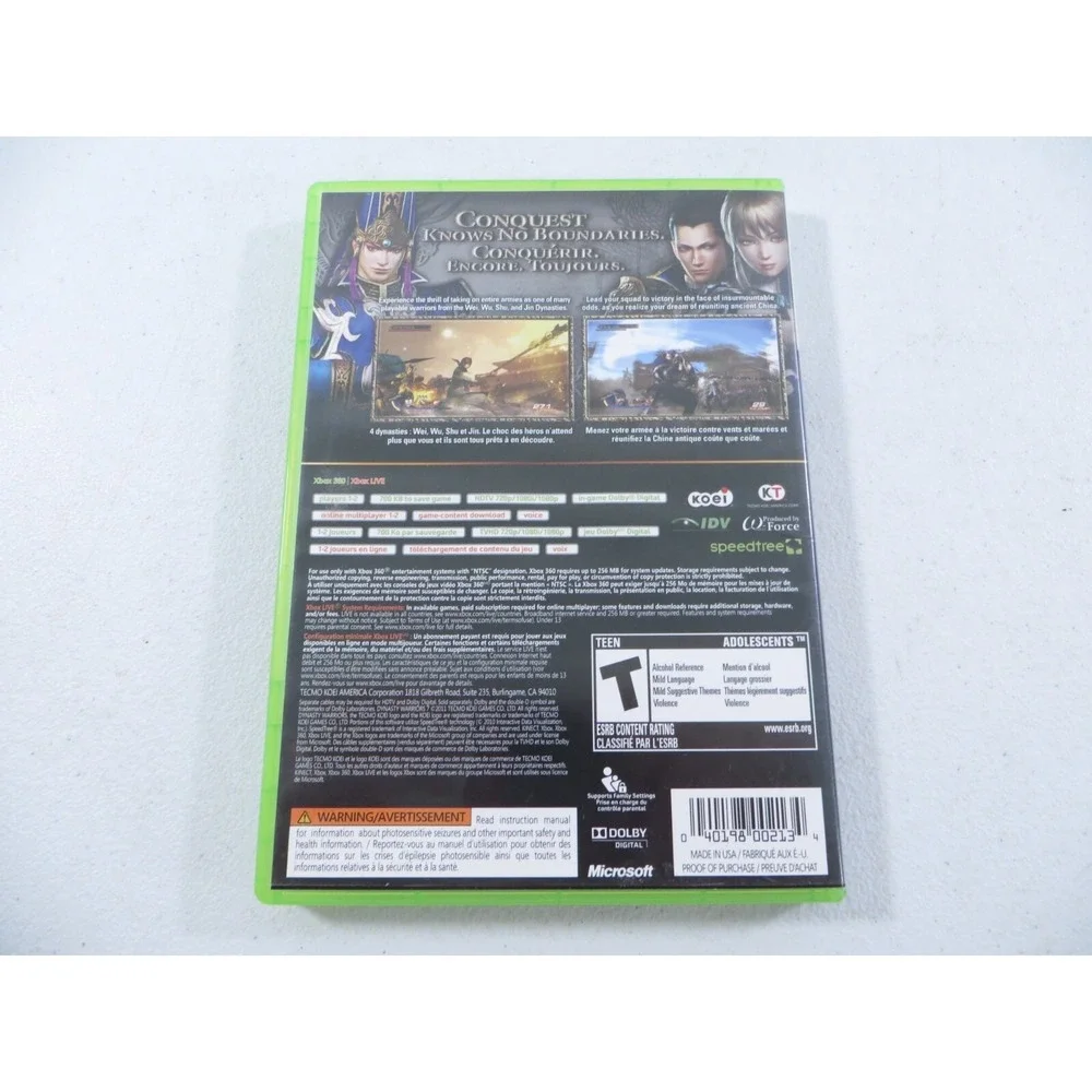 Dynasty Warriors 7 Microsoft Xbox 360 2011 No Manual‎ TESTED WORKING